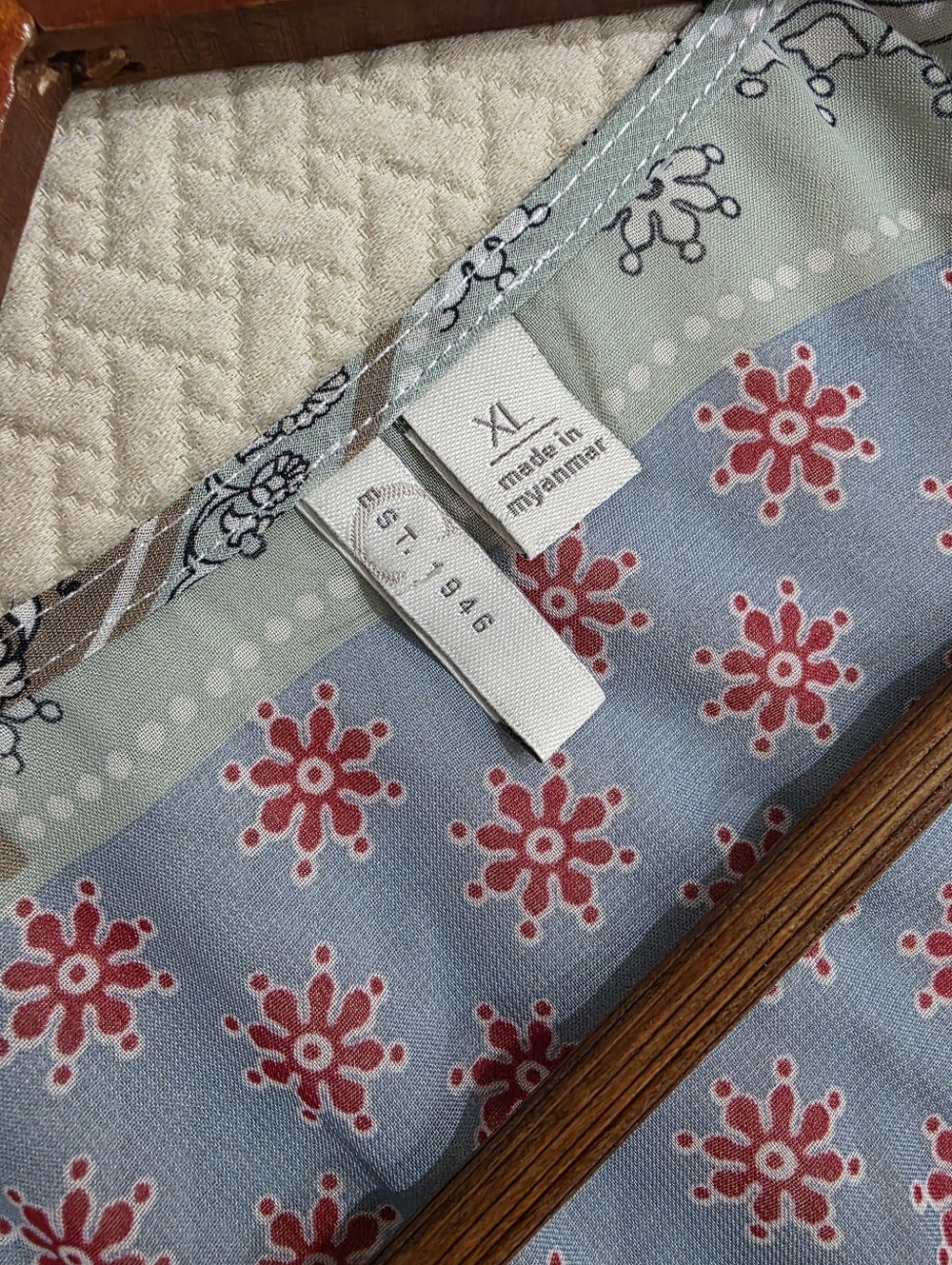 C. Est 1946 Patchwork Boho Open Front Vest Duster XL Sleeveless Mixed Print - Picture 6 of 13